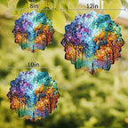 12 Inch Oil Painting Forest Wind Spinner for Yard and Garden, Colorful Trees Couple Vibrant Hanging Ornaments Outdoor 3D Kinetic Wind Sculpture Spinners Indoor Outdoor Patio Décor Ornaments Gift - Image 3