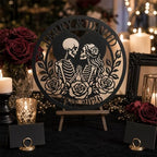 Personalized Skeleton Couple Metal Sign, Gothic Romantic Wall Art, Custom Skull Lovers Gift for Couples, Skeleton Rose Wall Sign, Metal Anniversary Wedding Decor(Style 11) - Image 4
