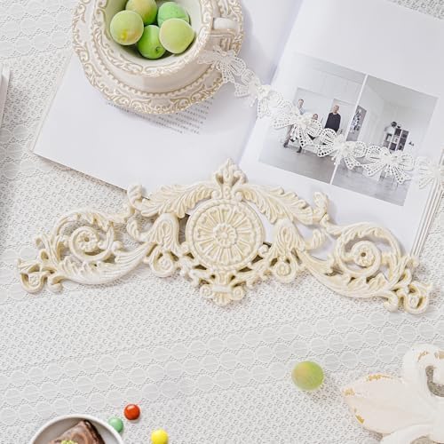 Sungmor Vintage White Cast Iron Wall Decor -17.5in Scroll and Floral Design - Image 3