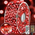 KNONEW 203FT 600LED Green Wire Outdoor Fairy Lights Plug in Red Xmas Decor by KNONEW