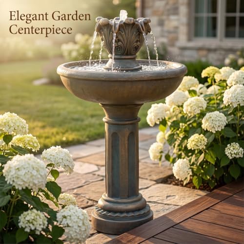 Sunlinua 45" 3-Tier Outdoor Water Fountain with Quiet Pump - Image 6