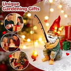 Solar Garden Gnome Statues, Outdoor Fishing Gnome with Butterfly Solar Lights Waterproof, Birthday Gifts for Mom Women Mother's Day, Garden Figurines for Yard Decor Patio Porch Lawn Ornaments - Image 6