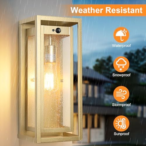 15" Motion Sensor Outdoor Wall Lights, Outdoor Sconces, 2 Pack - Image 4