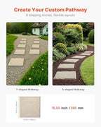 VEVOR Garden Stepping Stones, 8Pcs 15.5 x 15.5 in, Decorative Stepping Stones with Stakes, Weather-Resistant Plastic Pathway Pavers, Smooth Surface, Outdoor Walkway for Lawn Patio Landscape, Beige - Image 6