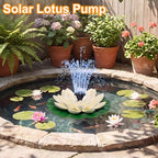 Floating Solar Fountain Lotus Flower Design for Garden Pond Bird Bath (B) - Image 4