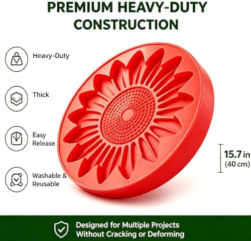 Hummingbird Garden Art Stepping Stone Mold, Reusable Sunflower Stepping Stone Molds, 3D Large Animal-Themed Garden Art Paver Molds, Heavy Duty Silicone Flower Cement Tool, for Concrete Walkway (K) - Image 7