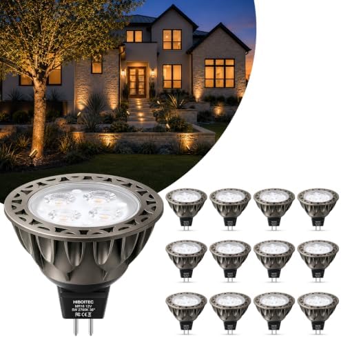 HIBOITEC 5W MR16 LED Bulb 2700K Warm White, Non Dimmable, 12P by HIBOITEC