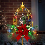 Solar Nativity Scene Outdoor,Resin Nativity Set Christmas Garden Stakes by LiraniwindHomeGardenDecor