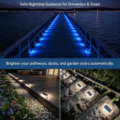 Solar Step Lights Outdoor, 12 Pack 2 Colors in 1 LED Solar Walkway Lights - Image 5