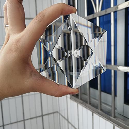 1PCS 100MM Clear Glass Crystal Large Hexagram Prisms Pendant Suncatcher Hanging Ornament Fengshui Lamp Lighting Parts Craf - Image 2