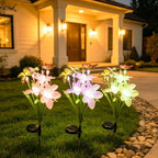 Solar Garden Lights, 3 Pack Swaying Butterfly Flower Yard Light - Image 7