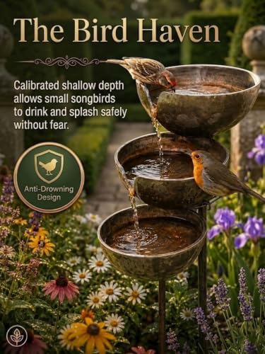 Rain Catcher Bird Bath Tiered, Bring Life Back to Your Garden – Rain Catcher Bird Bath, Rustic Metal Garden Stake, Weather-Resistant Outdoor BirdBath for Yards (Light Copper,2PCS) - Image 4