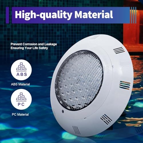 45W 12V LED Pool Light 2500LM RGB Color-Changing Waterproof IP68 Underwater LED Lights 120° Swimming Pool Fountain Pond Colorful Lamp with Remote Controller - Image 3