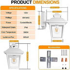 FUDESY Dusk to Dawn Outdoor Wall Lantern, Exterior Porch Light Fixture, E26 - Image 2