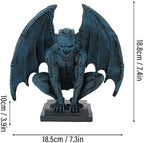 HEEPDD Lifelike Blue Gargoyle Statue for Garden Decor, 7.4 Inch Resin Outdoor Sculpture for Patio Lawn, Mysterious Gothic Figurine for Indoor Home Decoration - Image 6