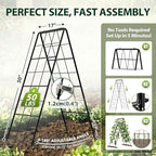2 Pack 50" Tall A Frame Trellis for Climbing Plants Outdoor (50" X 17") – Heavy Duty Garden Adjustable Trellis, Metal Trellis for Cucumbers, Beans, Tomatoes, Grapes, and Vining Vegetables - Image 2