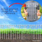 ShopLaLa Garden Fence (25 Panels) 12.5in(L) x 16.5in(H) Rustproof White Metal Wire Fences Animal Barrier Fencing, Decorative Butterfly Flower Edging for Landscape Border Panel Yard Patio Outdoor Decor - Image 3