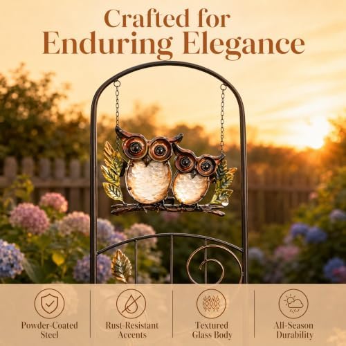 Solar Owl Garden Trellis Metal Climbing Plant Stake - Image 6