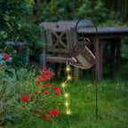 Garneck Solar Watering Can Lawn Lamp Outdoor LED Solar Garden Lights Decorative Black Iron Patio Yard Pathway Lighting - Image 7