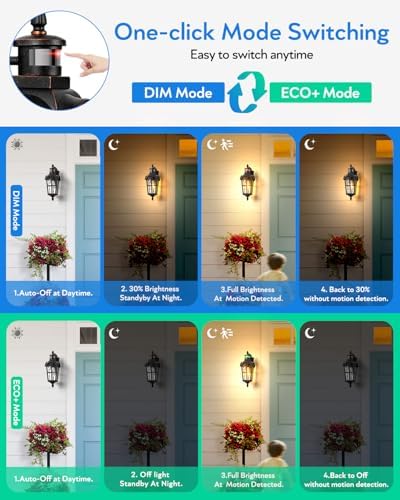 VIANIS Outdoor Motion Sensor Light, Oil Rubbed Bronze 16.4" H Aluminum - Image 2