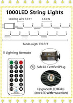 1000LED 330 FT Color Changing Christmas Lights with Remote Timer & 11 Modes - Image 7
