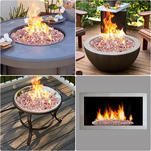 Mr. Fireglass 10 lbs High Luster Fire Glass, 1/4 Inch Reflective Rose Gold - Image 5