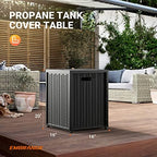 Propane Metal Tank Cover Table for Gas Fire Pits, Hides Any Standard 20lb Propane Tanks, 16-inch Hideaway Table with Side Handles, Black - Image 4