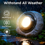 Solar Powered Rock Lights Outdoor- 2 Pack Super Bright Solar Spot Garden with 2 Lighting Modes, IP65 Waterproof Outdoor Decorative for Garden,Backyard, Roads, Yard, Patio Landscape,Sidewalks - Image 4