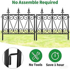 AMAGABELI GARDEN & HOME 5 Panels 24in(H)×10ft(L) 0.4 Inch Wire Diameter Decorative Garden Fences and Borders for Dogs No Dig Metal Garden Edging Border Animal Barrier Fencing for Flower Bed Yard Patio - Image 3