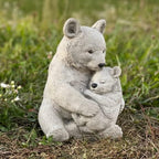 Bears Statue Garden Baby Bear Figurine Concrete Animals Sculpture Lawn Statue for Home and Garden - Image 4