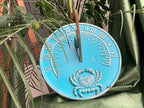ARTIZANSTORE Sundial Verdigris Finish Brass 10" Dia Vintage Sun Dial Home & Garden Theme Fish Dial and Crab Plaque Outdoor Sundial - Image 4