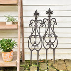 Sungmor Decorative Cast Iron Brown Flower Bed Fence - 28 Inches Tall 4 Pack - Image 5