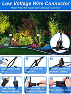 5W Low Voltage Landscape Pathway Lights with Connectors 12V Outdoor Landscape Lighting LED Bollard Path Lights Wired IP65 Waterproof Warm White Walkway Lights for Garden Yard Lawn (2Pack) - Image 7
