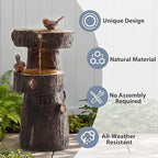 22.4" Tall Outdoor Water Fountain, 2 Tier Cascading Bowls and Stacked Water Fountain with LED Lights, for Yard Décor, Backyard, Patio and Deck (22.4'') - Image 4