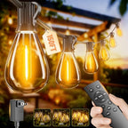 150FT Outdoor String Lights with Remote & Dimmable, 55+2 Shatterproof Waterproof Bulbs, Dimmable Outside Hanging Patio Lights for Backyard, Porch, Deck, Garden 2200K Warm White by Unknown