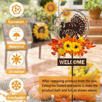 Thanksgiving Decorations Outdoor,Solar Lights Turkey Yard Sign Garden Stake - Image 2