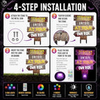 Aurelema 6 Pcs 17" Metal Halloween Tombstones, Wooden Sign Lighted - Image 3