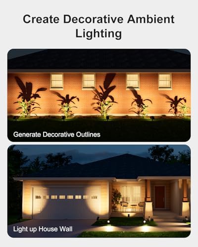 FALOVE 4 Pack Solar Spot Lights Outdoor Warm White LED Waterproof Landscape - Image 5