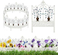8 Pack Vintage White Metal Garden Fence, Animal Barrier Outdoor Lawn Decor by ResamaWallDecorationGift