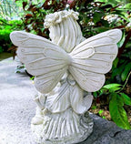 Fairy Garden Statue, Sitting Resin Fairy Figurine, 12.8 Inch - Image 7