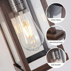 Outdoor Wall Sconce, Brown Outside Porch Light Fixtures Clear Glass - Image 6