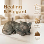 11.4 inch Cat Statue Outdoor Garden Decor, Bronze Resin Sculpture Sleeping Cat Statues Indoor Outdoor Decor for Garden Patio Yard Lawn, Unique Pet Memorial Ornament, Thoughtful Keepsake Gift for Mom - Image 4