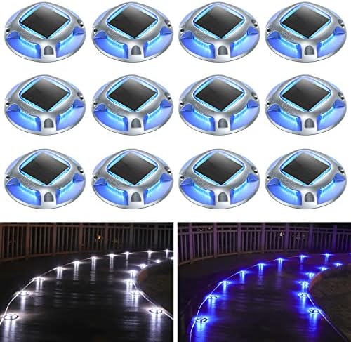AGPTEK Solar Driveway Lights Outdoor 12 Pack, 2 Color Modes LED Deck Dock by AGPTEK