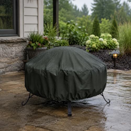 Fire Pit Cover for Cuisinart Petite Tabletop Fire Bowl COH-700P 2022-2026, Outdoor Storage Cover with Adjustable Bottom, Domed Shape, Full Side Coverage for Patio, Backyard and Deck Area - Image 5