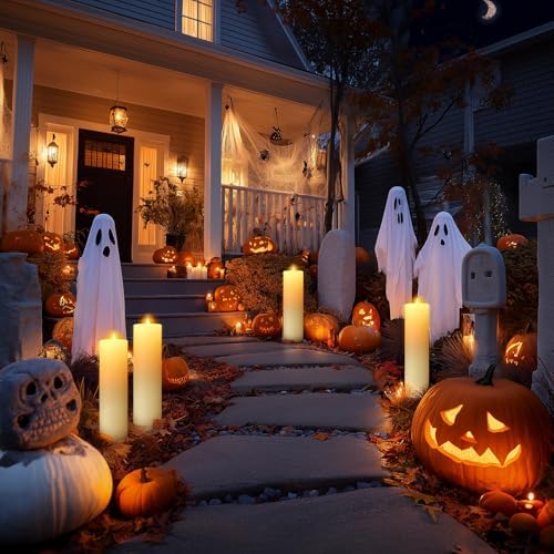 14"×4" Large Outdoor Flameless LED Candles, IP45 Waterproof, Ivory 2 Pack - Image 6