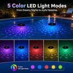 Solar Floating Pool Lights(2 Pack), 2600mAh Floating Lights with 5 Color Modes, with Fish Pattern, Waterproof Solar Powered Pool Lights for Above Ground Pools, Ponds & Garden 2026 - Image 4