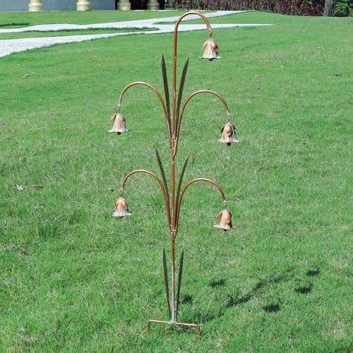 Metal Flowers with Bells for Outside Garden art, Decorative Garden Stakes - Image 4