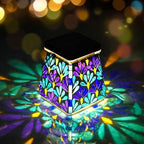 VOREEN Mosaic Solar Lantern, Colorful Mosaic Glass Decorative Lantern for Outdoor Garden & Patio, Tabletop or Hanging Solar Powered Light, Blue Petal Mosaic Design by VOREEN