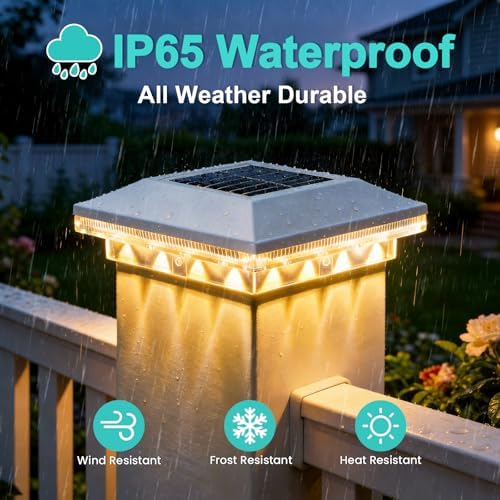 Brightever 4x4 Solar Post Cap Lights, 8 Pack White Solar Post Cap Lights - Image 6