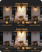 EDISHINE 2 Pack Outdoor Wall Light with Outlet Motion Sensor Dusk to Dawn - Image 3